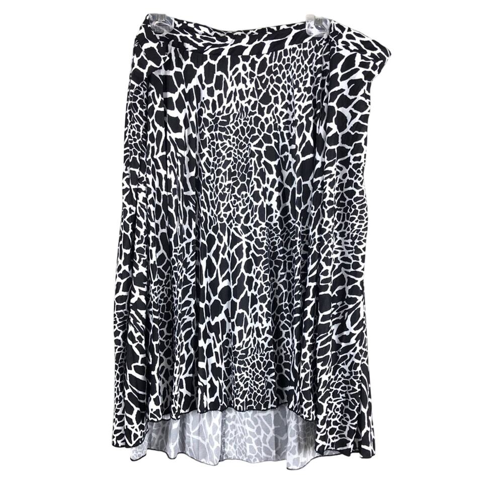 ASOS Maternity Black Under The Bump High Low Lightweight Midi Animal Print Skirt